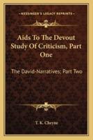 Aids To The Devout Study Of Criticism, Part One