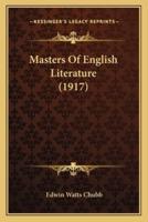 Masters Of English Literature (1917)