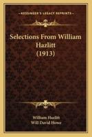 Selections From William Hazlitt (1913)