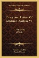 Diary And Letters Of Madame D'Arblay V1