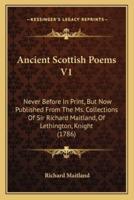 Ancient Scottish Poems V1