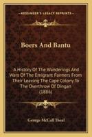 Boers And Bantu