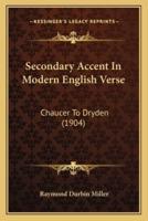 Secondary Accent In Modern English Verse