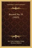 Record No. 33 (1915)