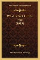 What Is Back Of The War (1915)