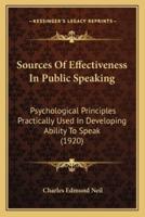 Sources Of Effectiveness In Public Speaking