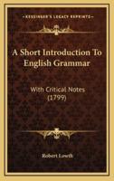 A Short Introduction To English Grammar