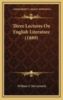 Three Lectures on English Literature (1889)