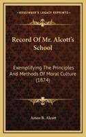 Record Of Mr. Alcott's School