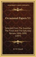 Occasional Papers V1