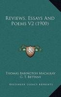 Reviews, Essays and Poems V2 (1900)