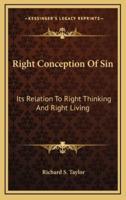Right Conception Of Sin