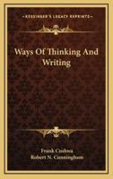 Ways of Thinking and Writing