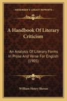 A Handbook Of Literary Criticism