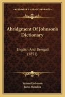 Abridgment Of Johnson's Dictionary