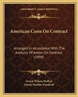 American Cases On Contract