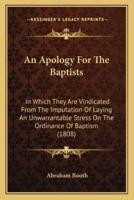 An Apology For The Baptists