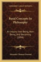Basal Concepts In Philosophy
