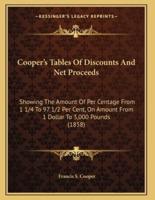 Cooper's Tables Of Discounts And Net Proceeds