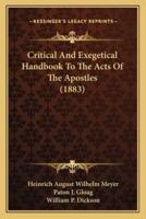 Critical And Exegetical Handbook To The Acts Of The Apostles (1883)