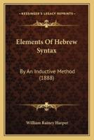 Elements Of Hebrew Syntax