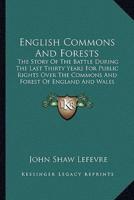 English Commons And Forests