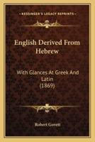 English Derived From Hebrew