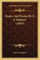 Essays And Poems By E. F. Roberts (1844)