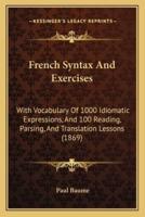 French Syntax And Exercises