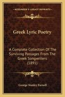 Greek Lyric Poetry