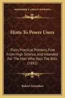 Hints To Power Users