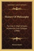 History Of Philosophy