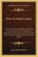 How To Write Letters