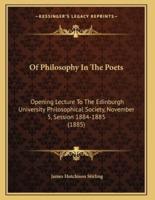 Of Philosophy In The Poets
