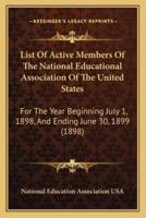 List Of Active Members Of The National Educational Association Of The United States