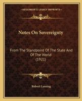 Notes On Sovereignty