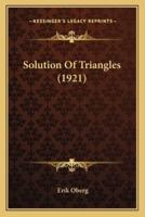 Solution Of Triangles (1921)