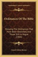 Ordinances Of The Bible
