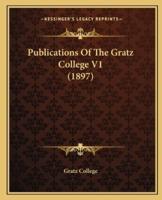 Publications Of The Gratz College V1 (1897)