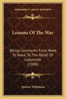 Lessons Of The War