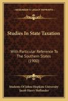 Studies In State Taxation