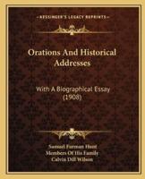 Orations And Historical Addresses