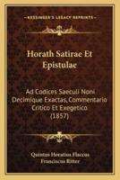 Horath Satirae Et Epistulae