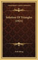 Solution of Triangles (1921)