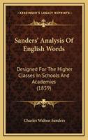 Sanders' Analysis of English Words