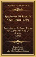 Specimens of Swedish and Geman Poetry