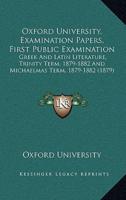 Oxford University, Examination Papers, First Public Examination