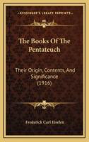 The Books Of The Pentateuch