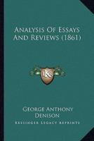 Analysis Of Essays And Reviews (1861)