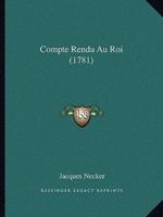 Compte Rendu Au Roi (1781)